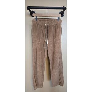 Aerie corduroy drawstring pants in tan women's size small